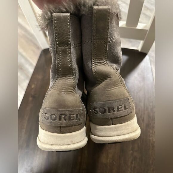 Sorel Explorer Joan Snow Lace Up Boot Faux Fur Quarry size 6.5 - Picture 8 of 10